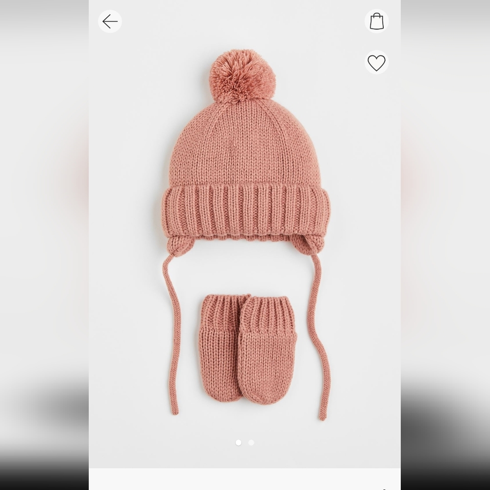 H&M Knit Hat + Mitts